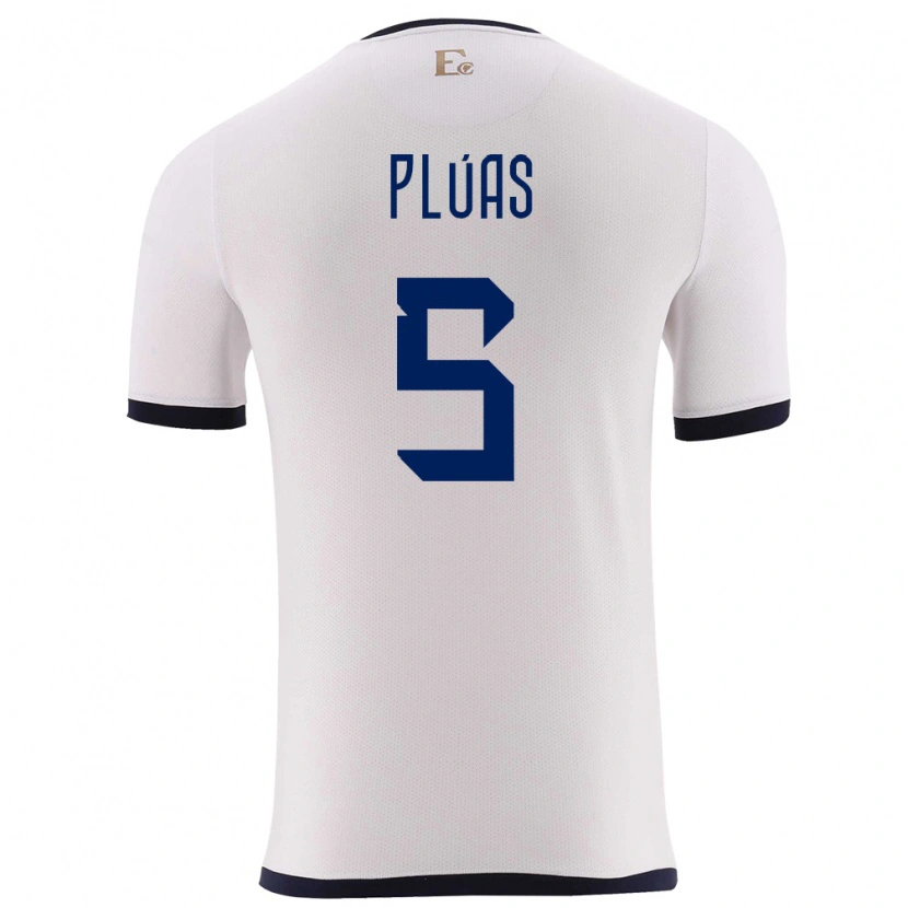 Danxen Herren Ecuador Erick Plúas #5 Weiß Auswärtstrikot Trikot 24-26 T-Shirt