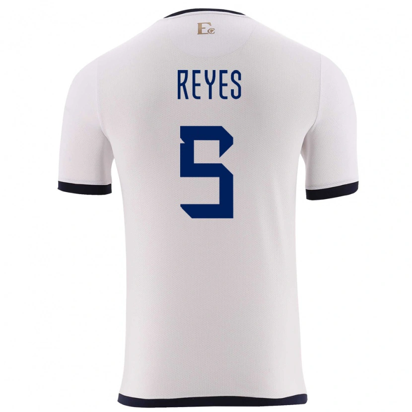 Danxen Herren Ecuador Jairo Reyes #5 Weiß Auswärtstrikot Trikot 24-26 T-Shirt