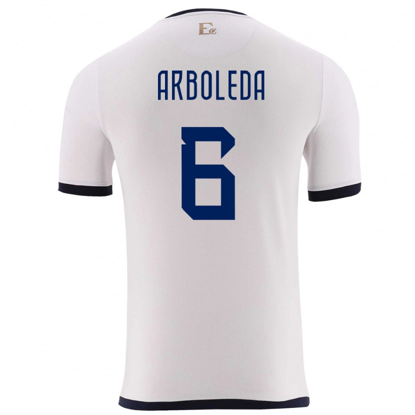 Danxen Herren Ecuador Edu Arboleda #6 Weiß Auswärtstrikot Trikot 24-26 T-Shirt