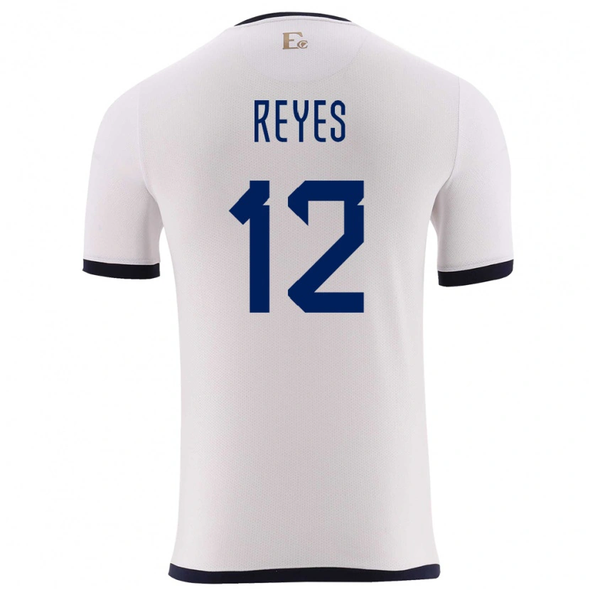 Danxen Herren Ecuador Jhafets Reyes #12 Weiß Auswärtstrikot Trikot 24-26 T-Shirt