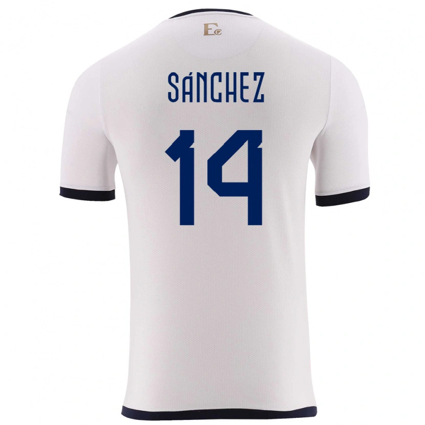 Danxen Herren Ecuador Carlos Sánchez #14 Weiß Auswärtstrikot Trikot 24-26 T-Shirt