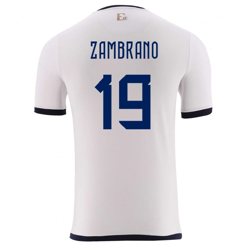 Danxen Herren Ecuador Cristhoper Zambrano #19 Weiß Auswärtstrikot Trikot 24-26 T-Shirt