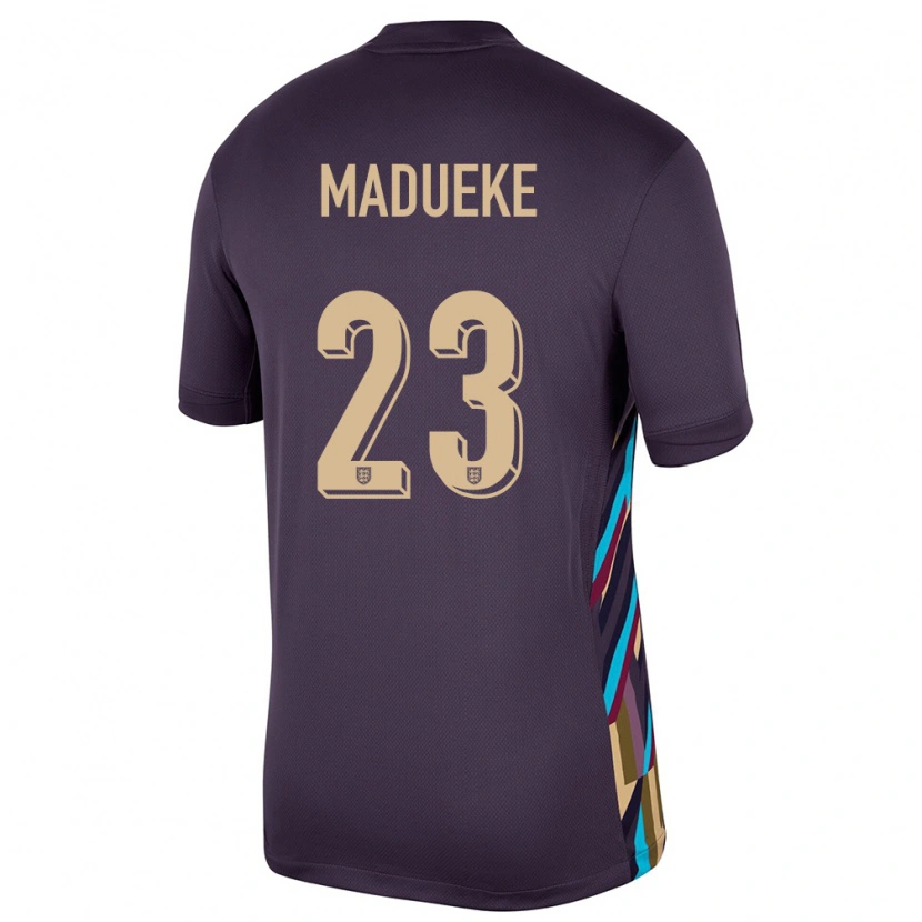 Danxen Herren England Noni Madueke #23 Dunkle Rosine Auswärtstrikot Trikot 24-26 T-Shirt