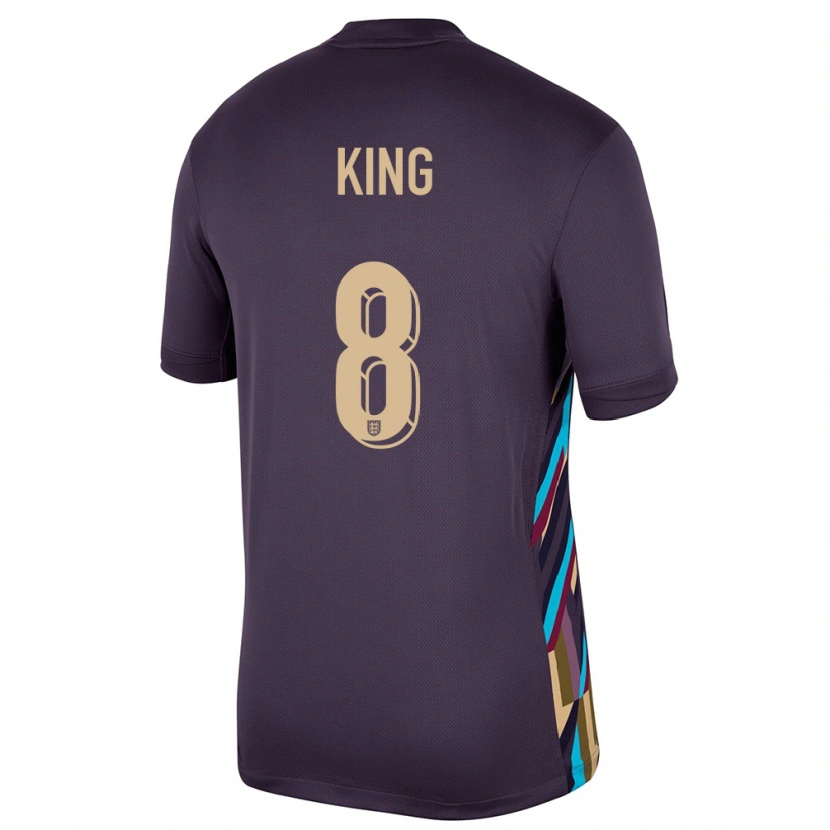 Danxen Herren England Joshua King #8 Dunkle Rosine Auswärtstrikot Trikot 24-26 T-Shirt