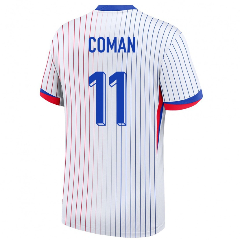 Danxen Herren Frankreich Kingsley Coman #11 Weiß Auswärtstrikot Trikot 24-26 T-Shirt