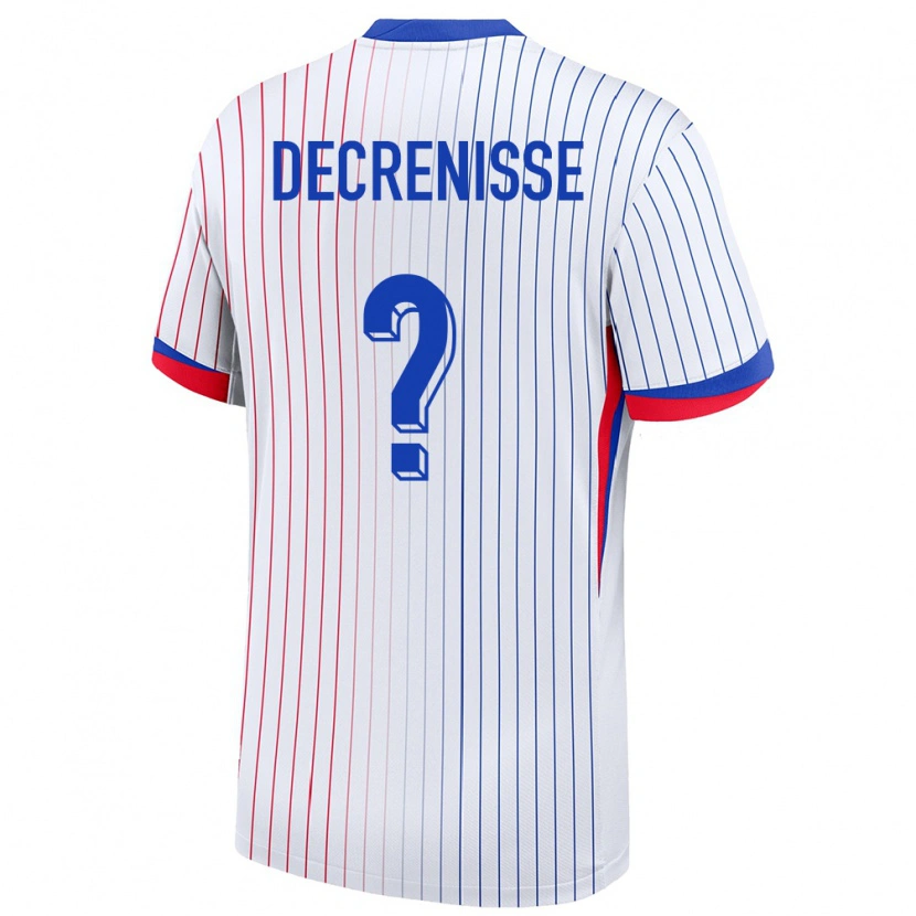 Danxen Herren Frankreich Axel Decrenisse #0 Weiß Auswärtstrikot Trikot 24-26 T-Shirt