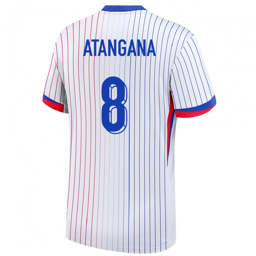 Danxen Herren Frankreich Valentin Atangana #8 Weiß Auswärtstrikot Trikot 24-26 T-Shirt