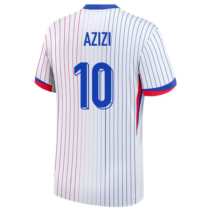 Danxen Herren Frankreich Ilyas Azizi #10 Weiß Auswärtstrikot Trikot 24-26 T-Shirt