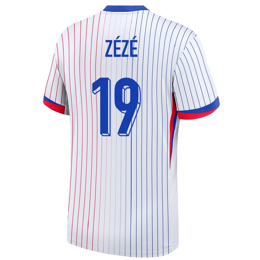 Danxen Herren Frankreich Nathan Zézé #19 Weiß Auswärtstrikot Trikot 24-26 T-Shirt