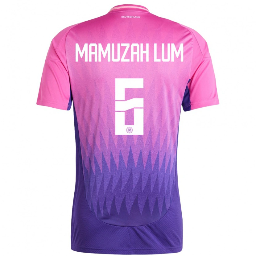 Danxen Herren Deutschland Boris Mamuzah Lum #6 Pink Lila Auswärtstrikot Trikot 24-26 T-Shirt