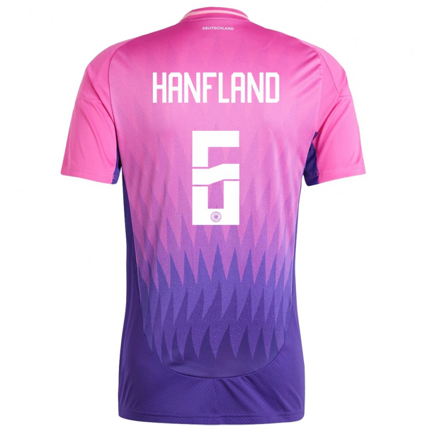 Danxen Herren Deutschland Paul Hanfland #6 Pink Lila Auswärtstrikot Trikot 24-26 T-Shirt