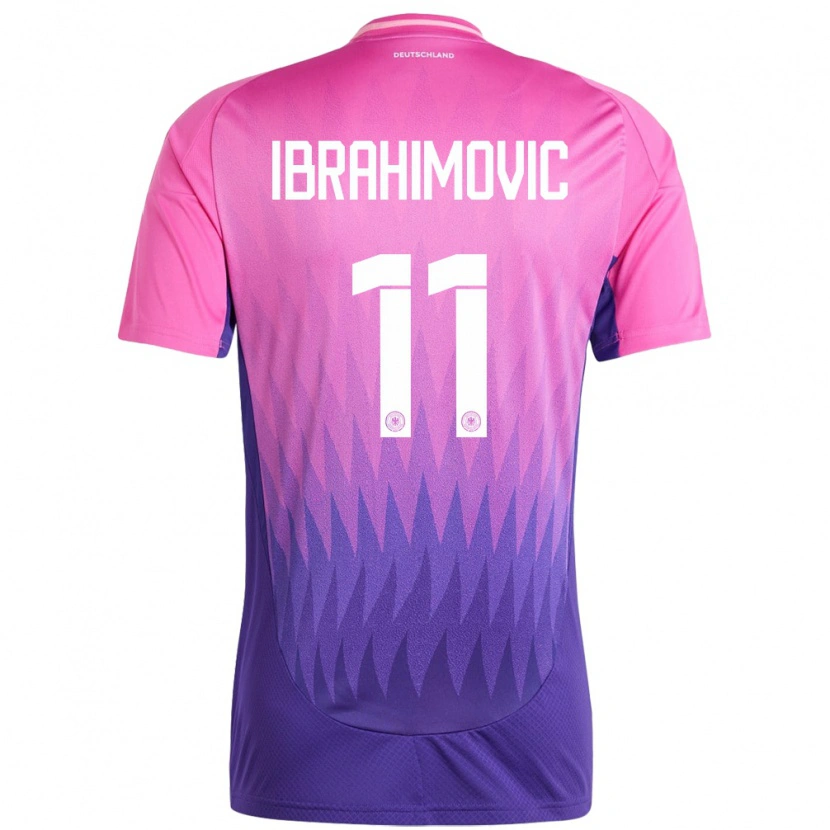 Danxen Herren Deutschland Arijon Ibrahimovic #11 Pink Lila Auswärtstrikot Trikot 24-26 T-Shirt