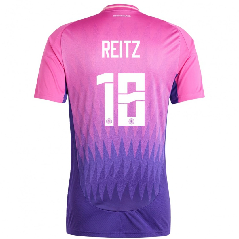 Danxen Herren Deutschland Rocco Reitz #18 Pink Lila Auswärtstrikot Trikot 24-26 T-Shirt