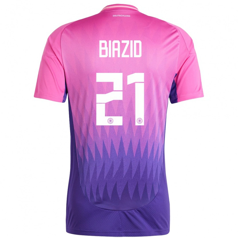 Danxen Herren Deutschland Zain Biazid #21 Pink Lila Auswärtstrikot Trikot 24-26 T-Shirt