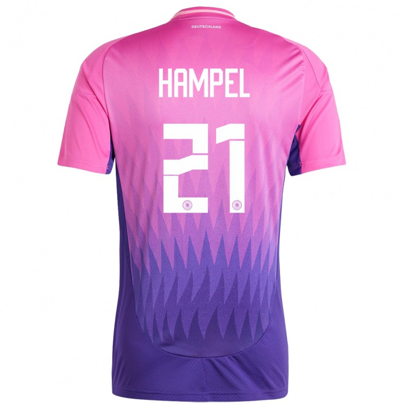 Danxen Herren Deutschland Luca Hampel #21 Pink Lila Auswärtstrikot Trikot 24-26 T-Shirt