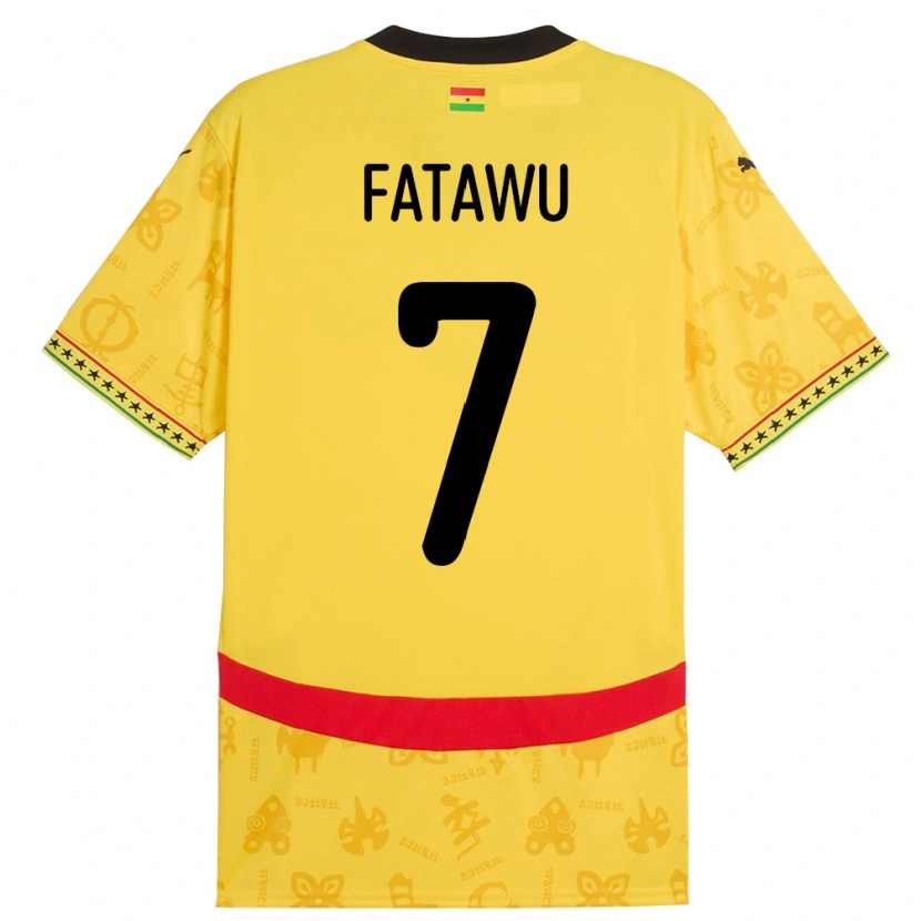 Danxen Herren Ghana Issahaku Fatawu #7 Gelb Auswärtstrikot Trikot 24-26 T-Shirt