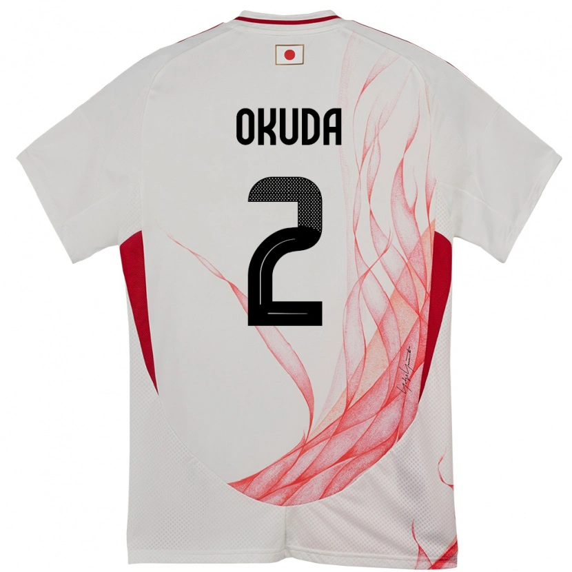 Danxen Herren Japan Hayato Okuda #2 Weiß Auswärtstrikot Trikot 24-26 T-Shirt
