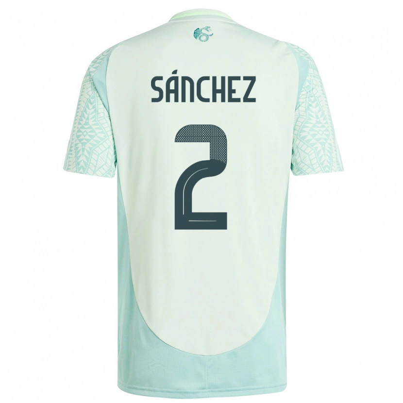 Danxen Herren Mexiko Jorge Sánchez #2 Leinengrün Auswärtstrikot Trikot 24-26 T-Shirt
