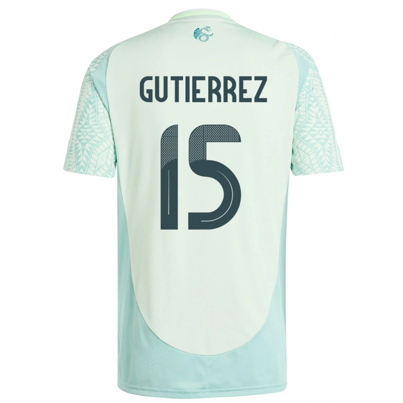 Danxen Herren Mexiko Alexis Gutiérrez #15 Leinengrün Auswärtstrikot Trikot 24-26 T-Shirt