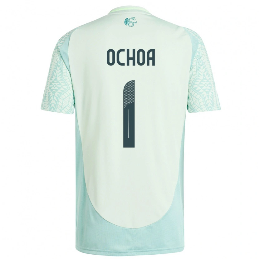 Danxen Herren Mexiko Emmanuel Ochoa #1 Leinengrün Auswärtstrikot Trikot 24-26 T-Shirt