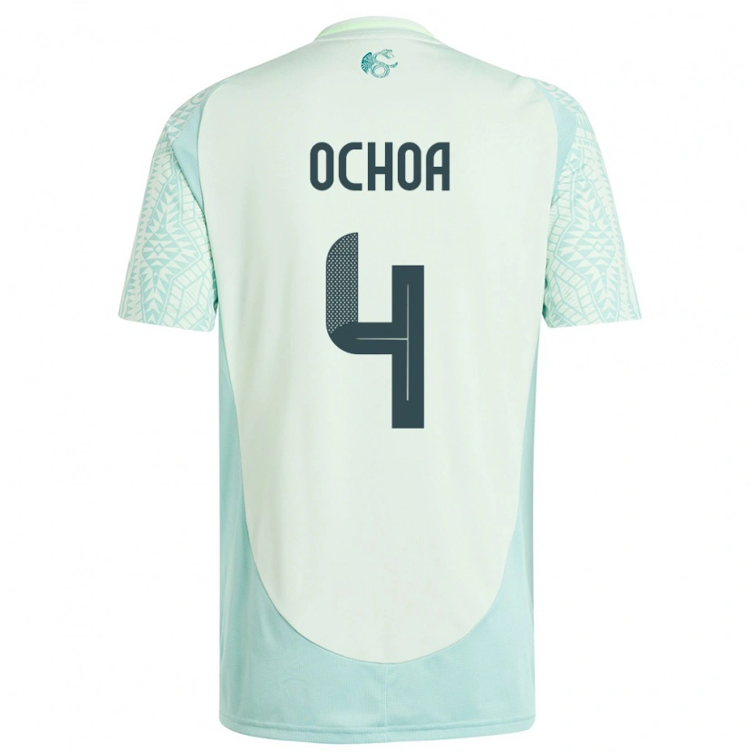 Danxen Herren Mexiko Diego Ochoa #4 Leinengrün Auswärtstrikot Trikot 24-26 T-Shirt