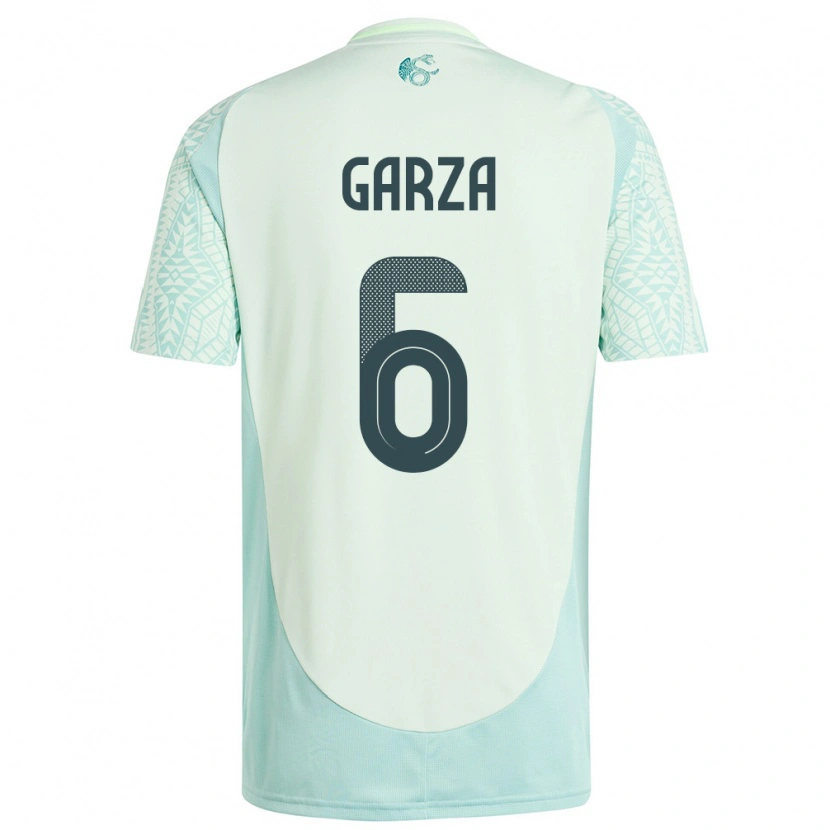 Danxen Herren Mexiko César Garza #6 Leinengrün Auswärtstrikot Trikot 24-26 T-Shirt
