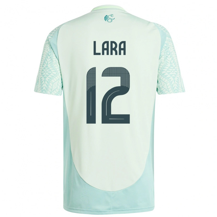 Danxen Herren Mexiko Pablo Lara #12 Leinengrün Auswärtstrikot Trikot 24-26 T-Shirt