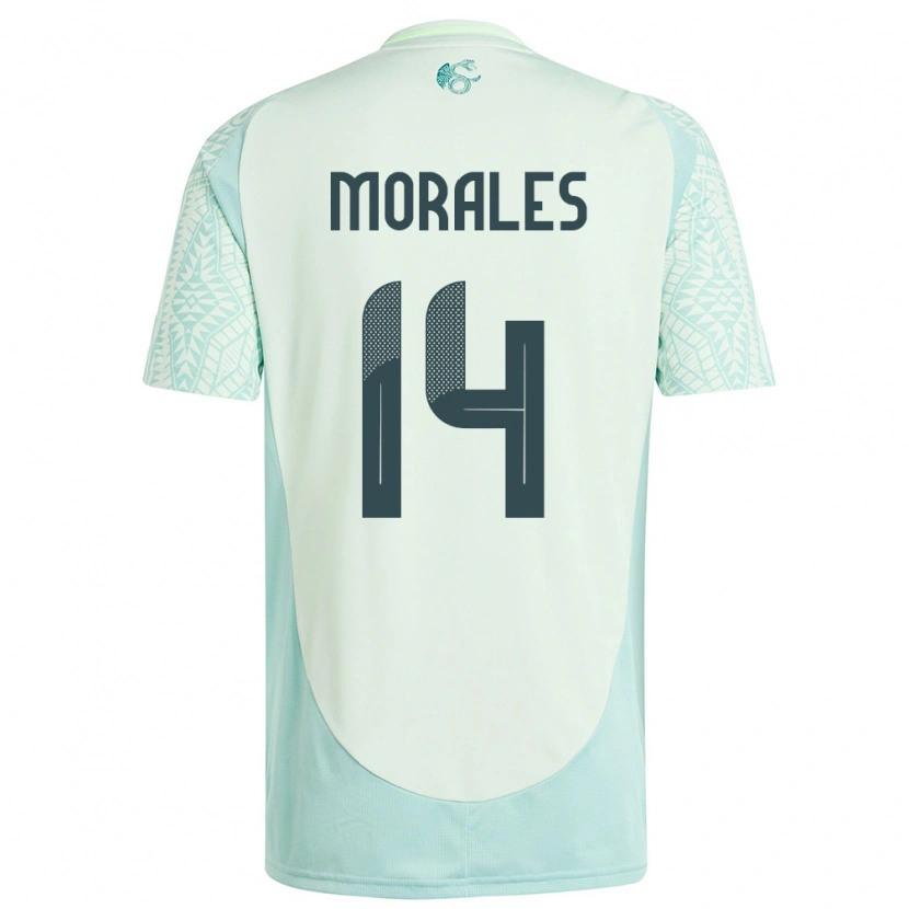 Danxen Herren Mexiko Amaury Morales #14 Leinengrün Auswärtstrikot Trikot 24-26 T-Shirt
