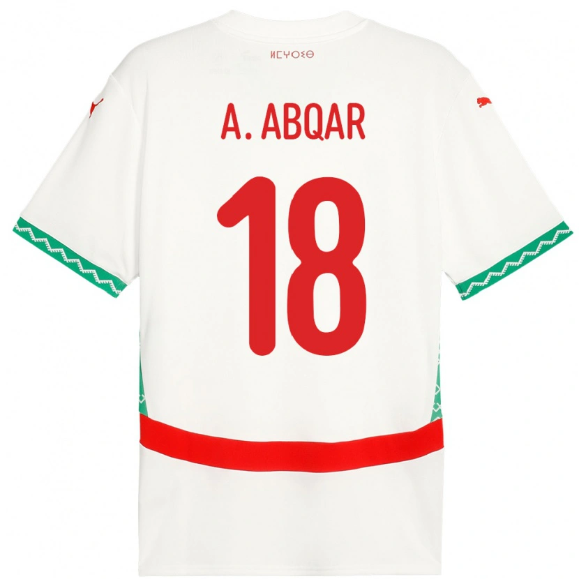 Danxen Herren Marokko Abdel Abqar #18 Weiß Auswärtstrikot Trikot 24-26 T-Shirt