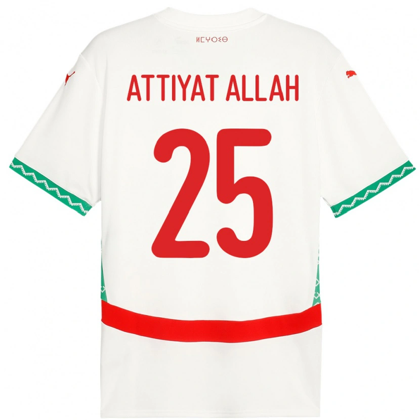 Danxen Herren Marokko Yahia Attiyat Allah #25 Weiß Auswärtstrikot Trikot 24-26 T-Shirt