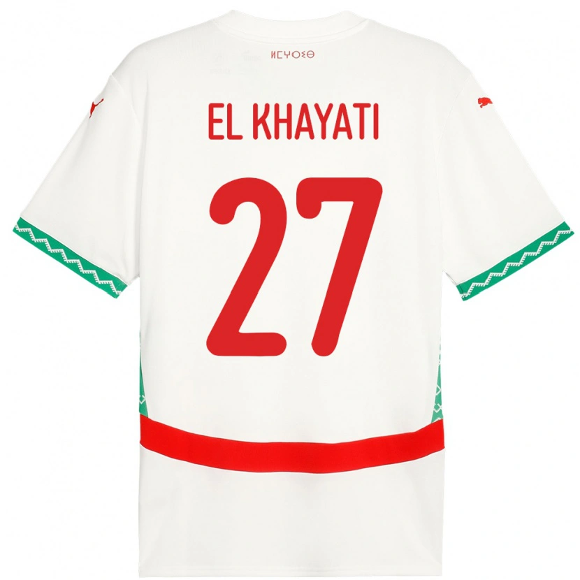 Danxen Herren Marokko Ayoub El Khayati #27 Weiß Auswärtstrikot Trikot 24-26 T-Shirt