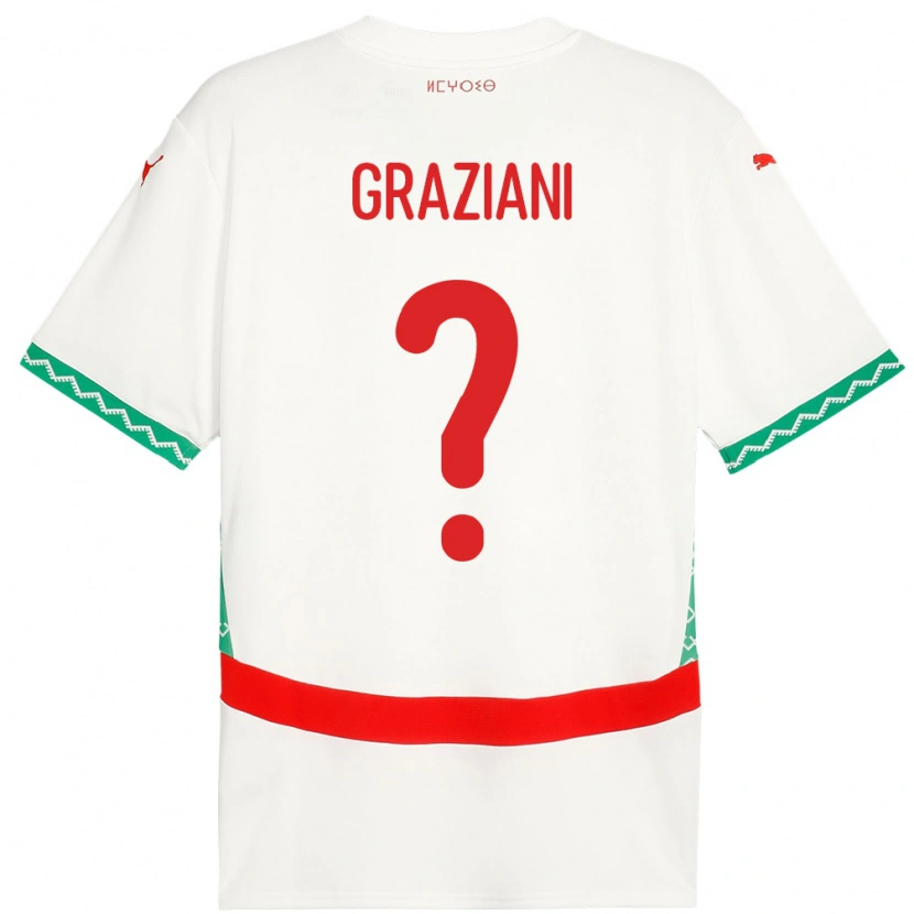 Danxen Herren Marokko Kelyan Graziani #0 Weiß Auswärtstrikot Trikot 24-26 T-Shirt
