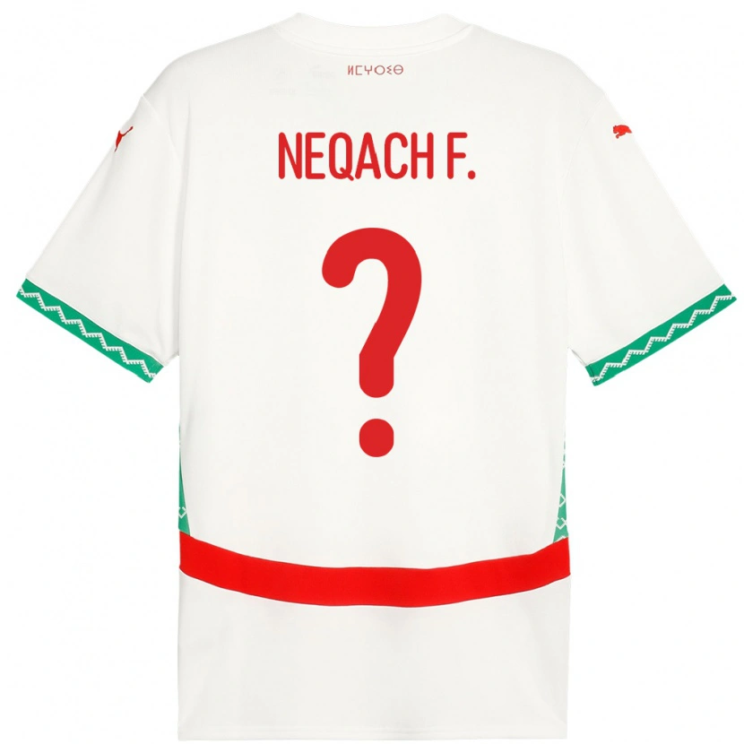 Danxen Herren Marokko Aarón Neqach Fernández #0 Weiß Auswärtstrikot Trikot 24-26 T-Shirt