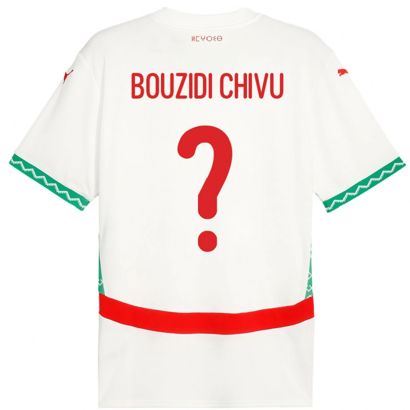 Danxen Herren Marokko Rayan Bouzidi Chivu #0 Weiß Auswärtstrikot Trikot 24-26 T-Shirt