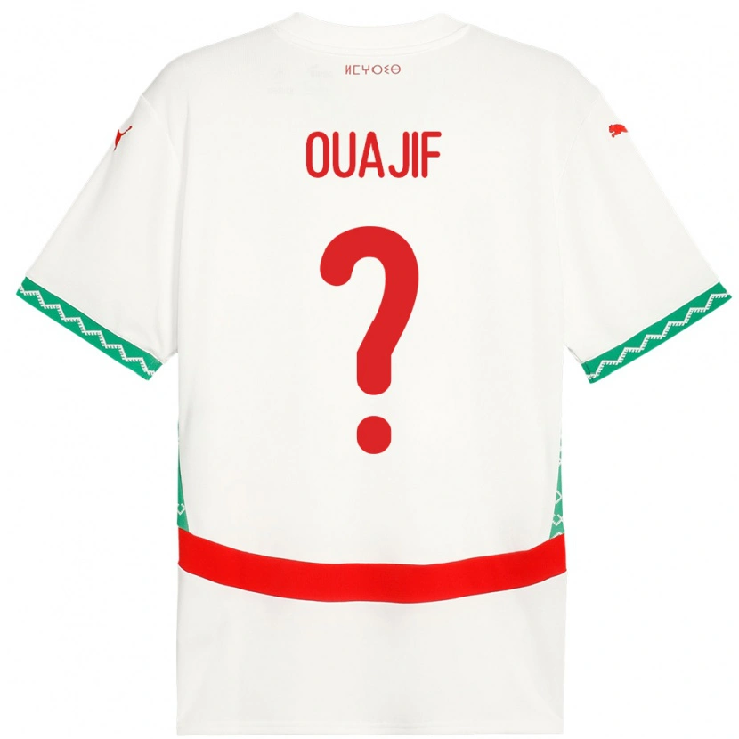 Danxen Herren Marokko Naël Ouajif #0 Weiß Auswärtstrikot Trikot 24-26 T-Shirt