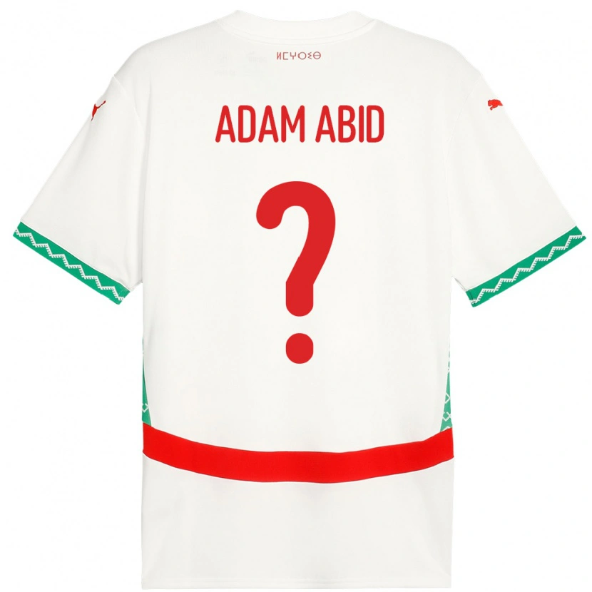 Danxen Herren Marokko Mohamed Adam Abid #0 Weiß Auswärtstrikot Trikot 24-26 T-Shirt