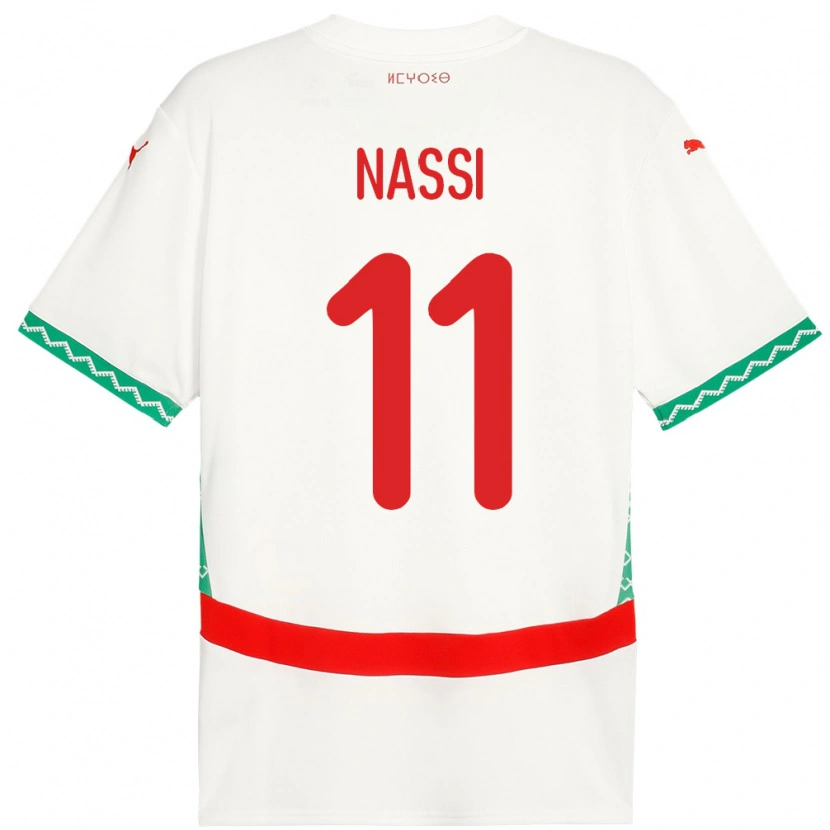 Danxen Herren Marokko Walid Nassi #11 Weiß Auswärtstrikot Trikot 24-26 T-Shirt