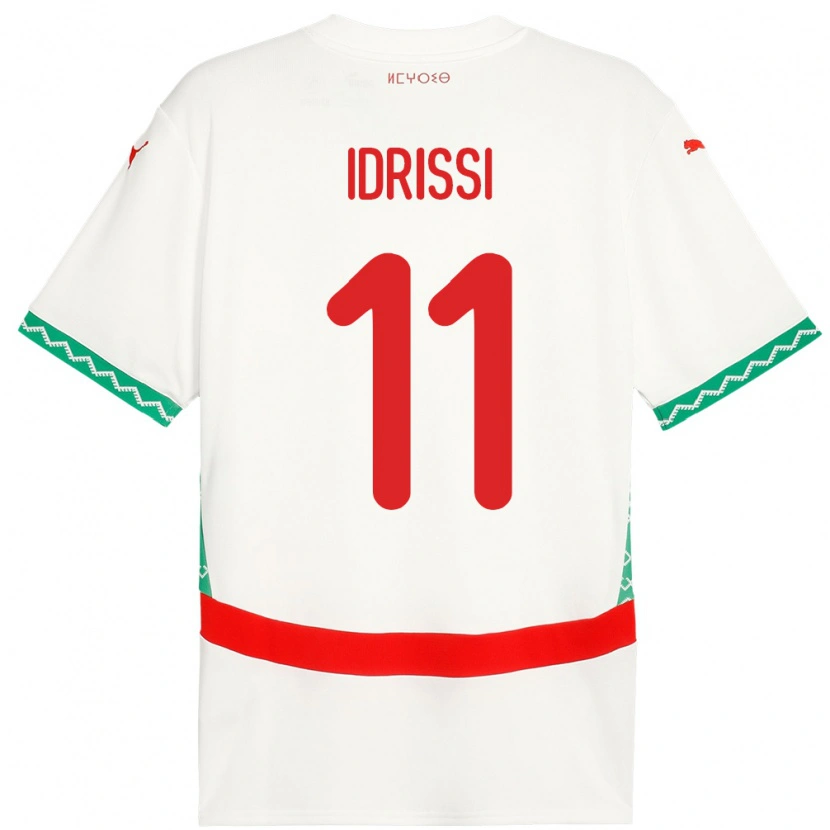 Danxen Herren Marokko Yahya Idrissi #11 Weiß Auswärtstrikot Trikot 24-26 T-Shirt