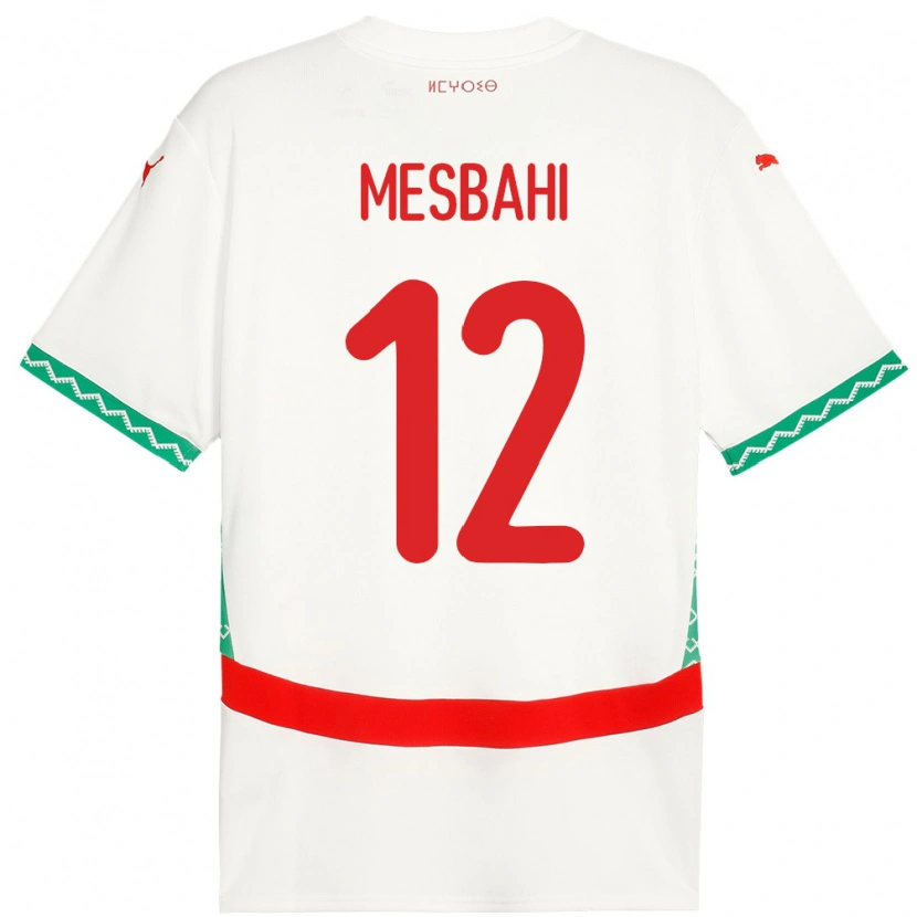 Danxen Herren Marokko Hakim Mesbahi #12 Weiß Auswärtstrikot Trikot 24-26 T-Shirt