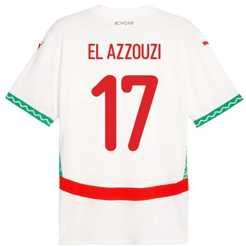 Danxen Herren Marokko Oussama El Azzouzi #17 Weiß Auswärtstrikot Trikot 24-26 T-Shirt