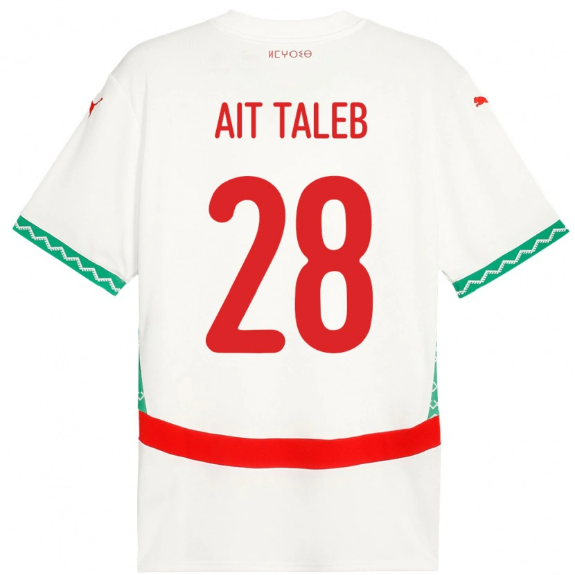 Danxen Herren Marokko Ismail Ait Taleb #28 Weiß Auswärtstrikot Trikot 24-26 T-Shirt