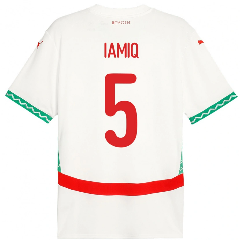 Danxen Herren Marokko Jawad Iamiq #5 Weiß Auswärtstrikot Trikot 24-26 T-Shirt