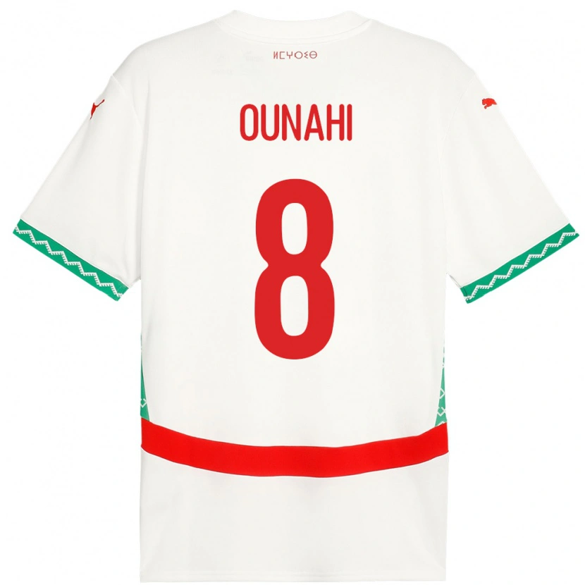 Danxen Herren Marokko Azzeddine Ounahi #8 Weiß Auswärtstrikot Trikot 24-26 T-Shirt