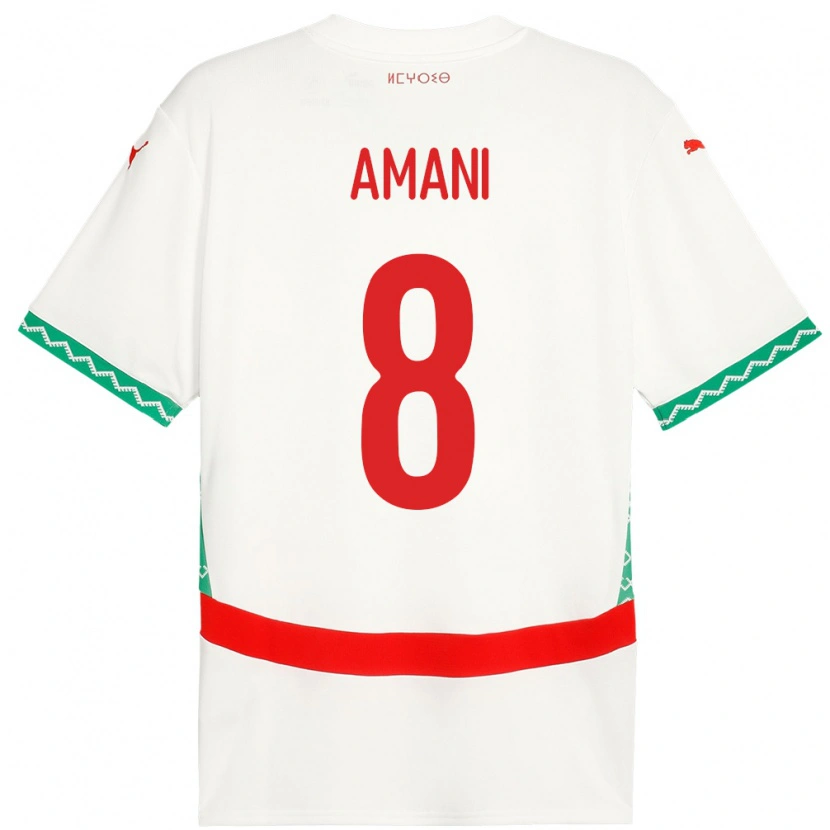 Danxen Herren Marokko Salma Amani #8 Weiß Auswärtstrikot Trikot 24-26 T-Shirt