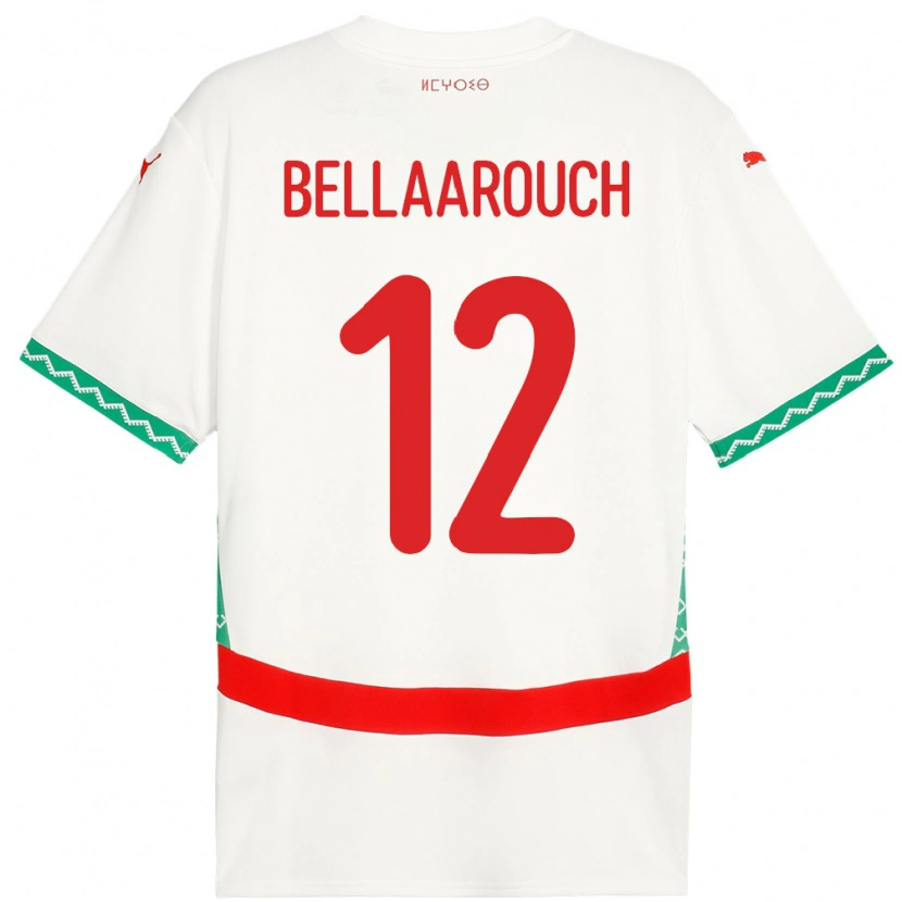Danxen Herren Marokko Alaa Bellaarouch #12 Weiß Auswärtstrikot Trikot 24-26 T-Shirt