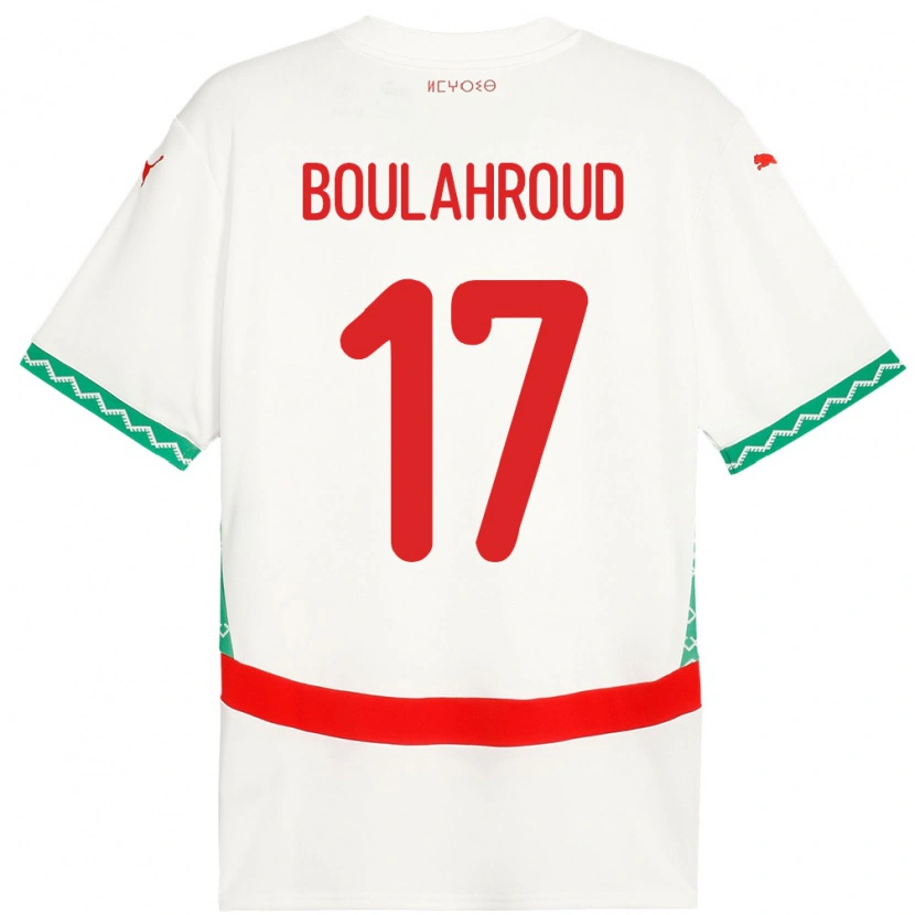 Danxen Herren Marokko Charaf Eddine Boulahroud #17 Weiß Auswärtstrikot Trikot 24-26 T-Shirt