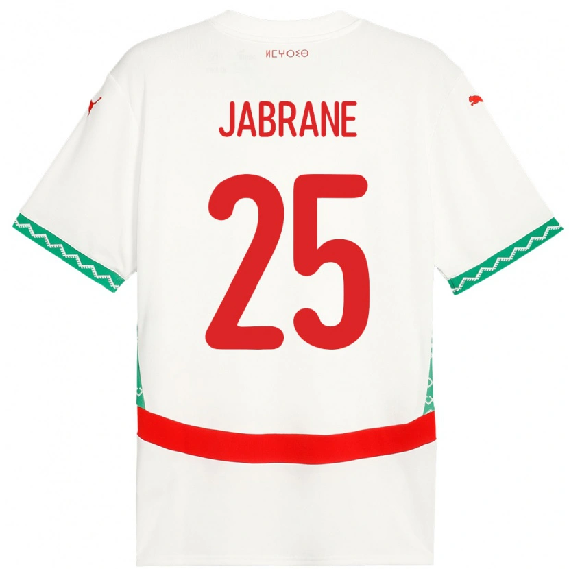 Danxen Herren Marokko Yahya Jabrane #25 Weiß Auswärtstrikot Trikot 24-26 T-Shirt