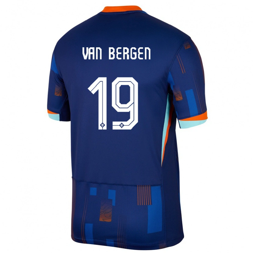 Danxen Herren Niederlande Thom Van Bergen #19 Blau Auswärtstrikot Trikot 24-26 T-Shirt