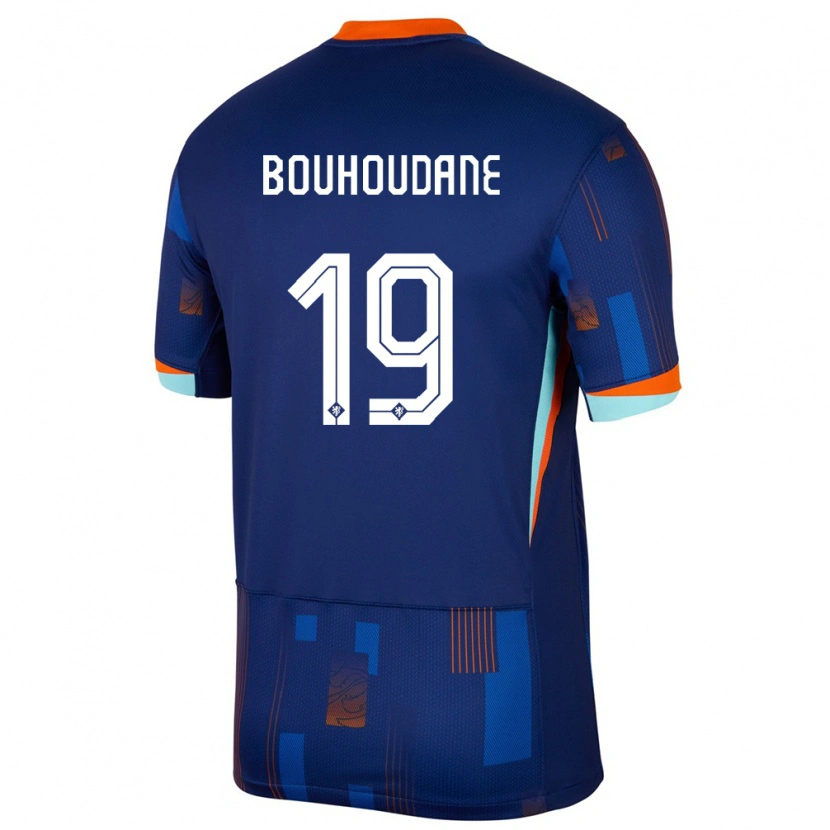 Danxen Herren Niederlande Sami Bouhoudane #19 Blau Auswärtstrikot Trikot 24-26 T-Shirt