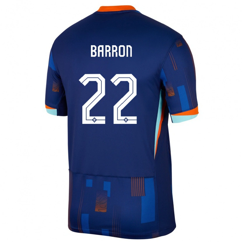 Danxen Herren Niederlande Eternal Barron #22 Blau Auswärtstrikot Trikot 24-26 T-Shirt